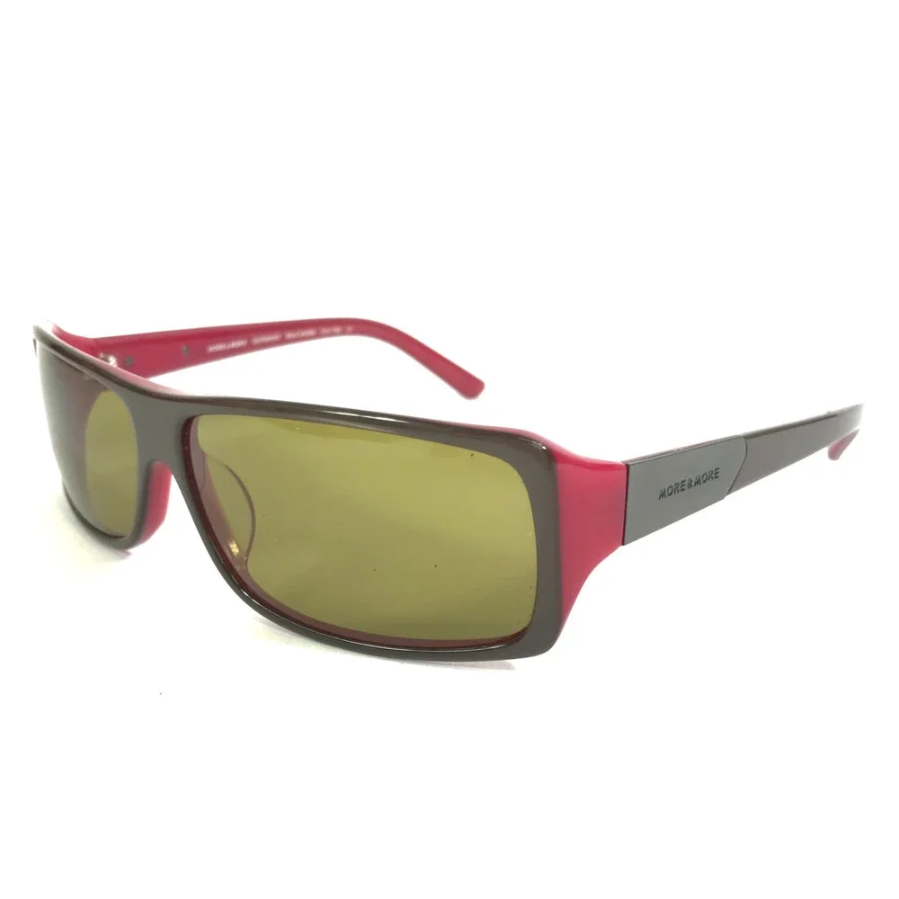 More & More Sunglasses Mod.54290 Col.790 Shiny Brown Pink Frames w/ Green Lenses
